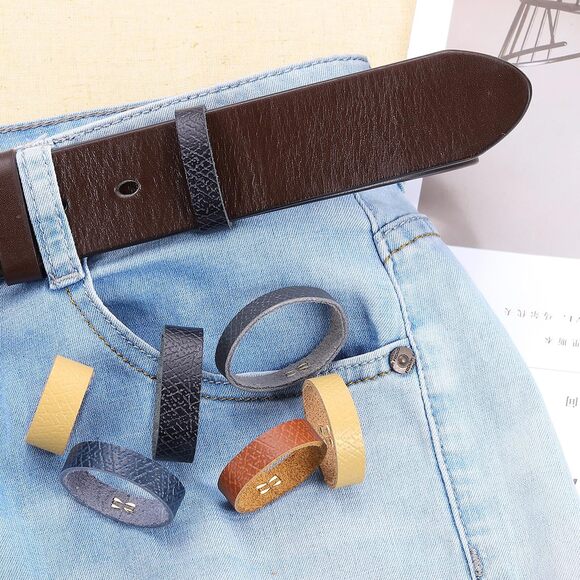2 Pcs Leather Belt Loop Keeper For 1.26 Inch Wide Belt, Belt Strap Ring, Belt💐 - Picture 5 of 6